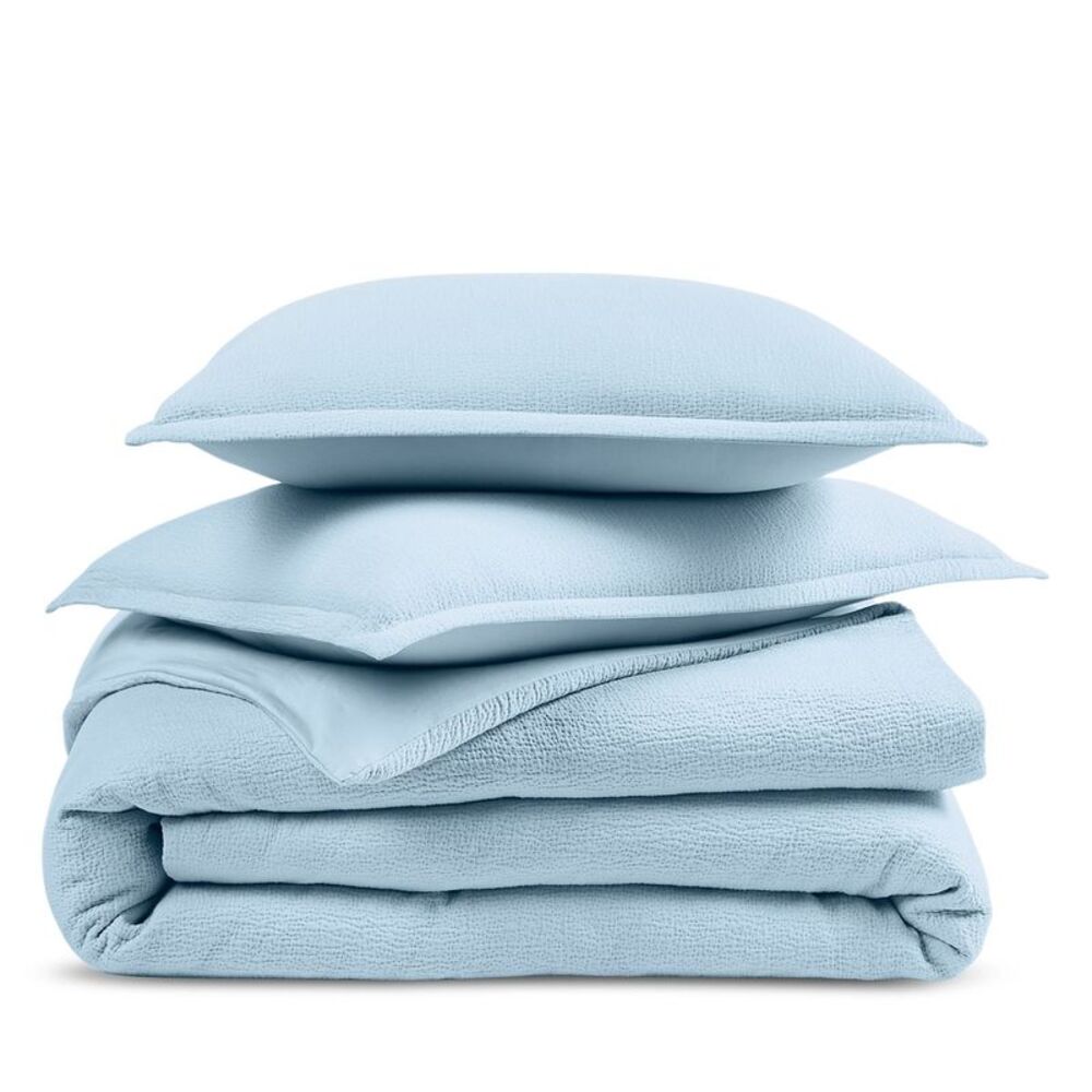 Sky Bedding Textured Matelasse King Duvet Cover and Sham Set Blue - NWT $360